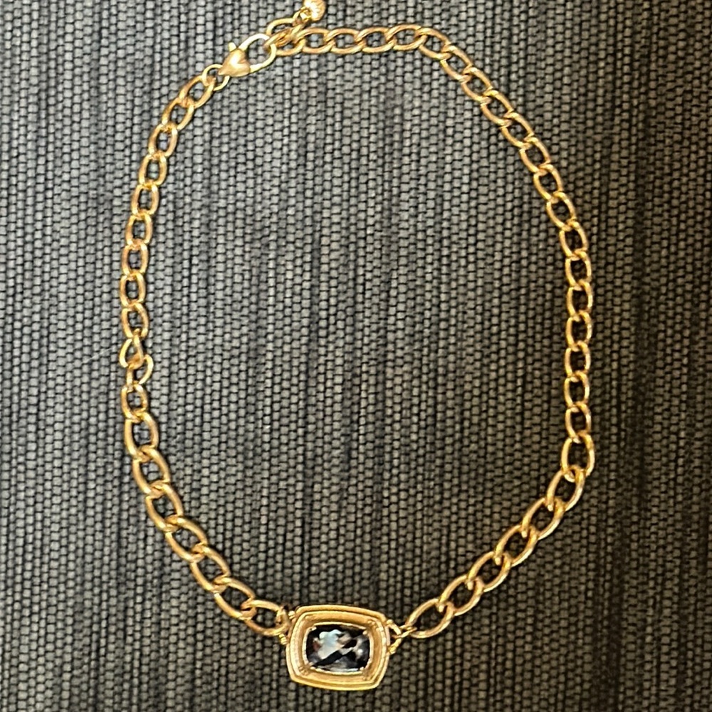Brighton Peacefully Presence adjustable necklace gold with black gray crystal